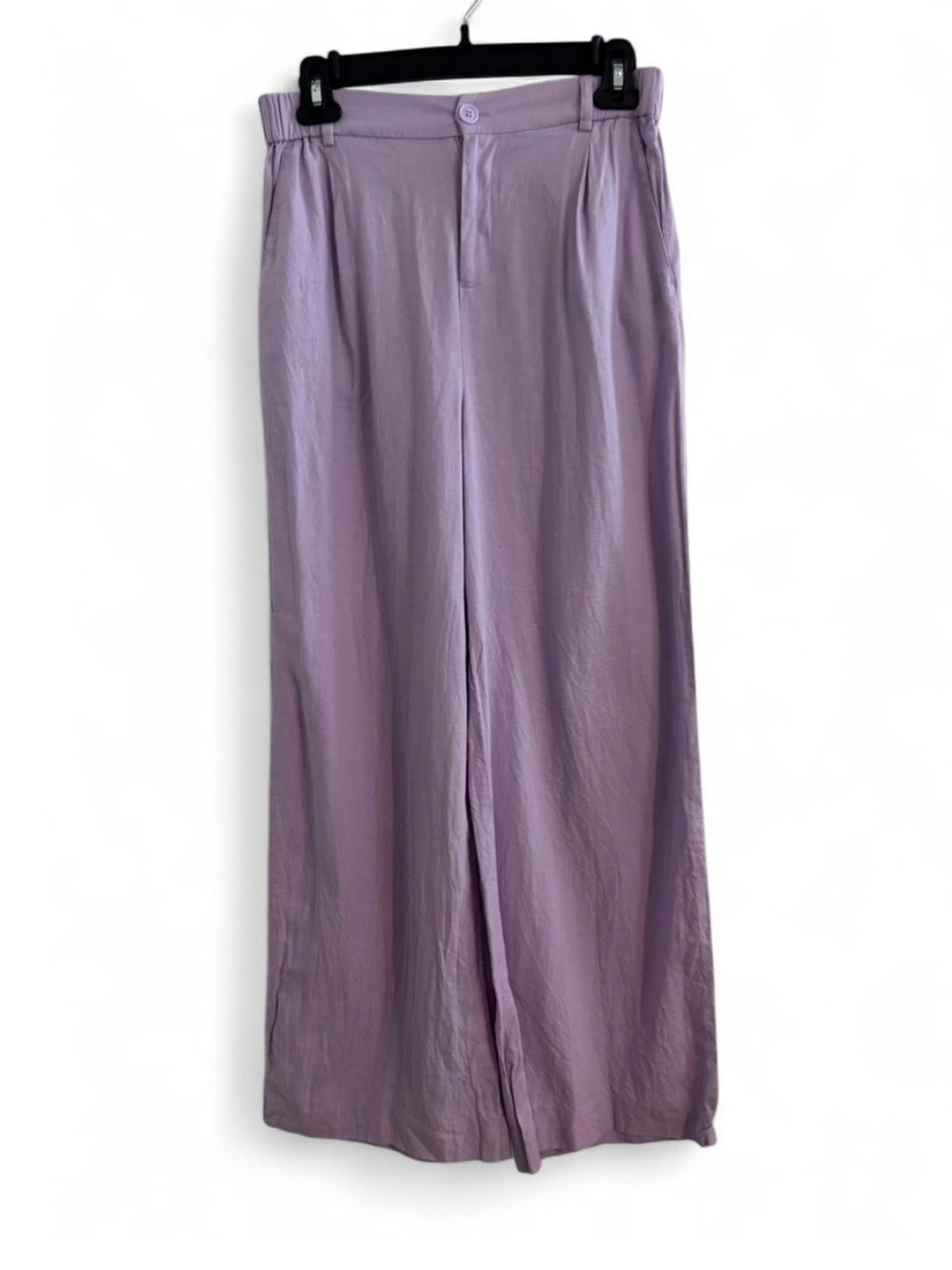 Open Edit Size S Linen Blend Wide Leg Women's Pants Lavender Comfy Luxury Feel